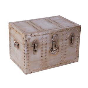 Industrial Wooden Aluminum Storage Trunk with Lockable Latches, Small