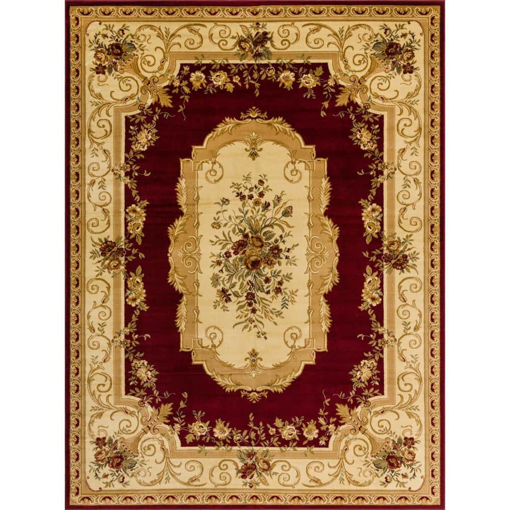 Unique Loom Versailles Henry Red 9' 0 x 12' 0 Area Rug 3123676 The