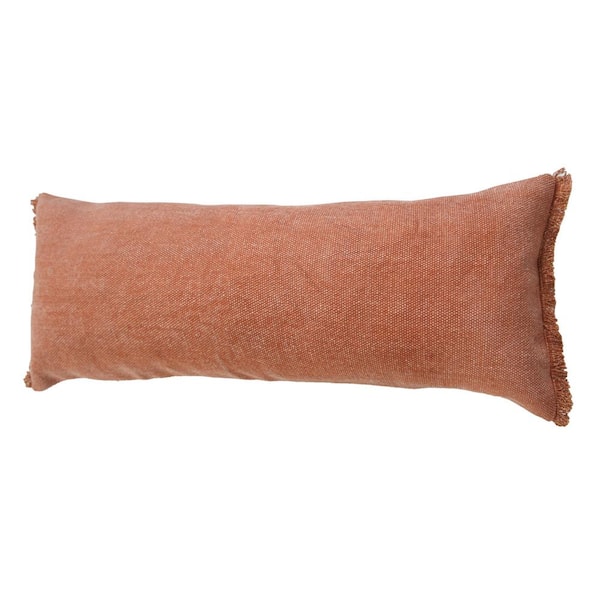 Neera Clay Brown Solid Fringe Soft Polyfill 14 in. x 36 in