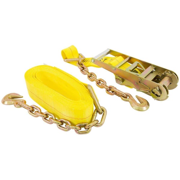 Chain End Ratchet Tie-Down Strap 30 ft. x 3 in. 5,000 lbs.