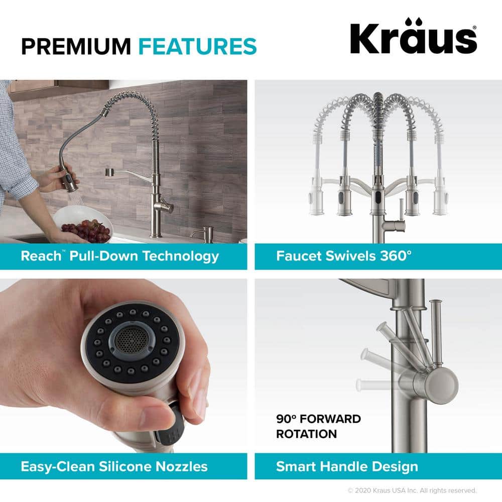 Oil Rubbed Bronze Commercial Pull-Down Kitchen Faucet