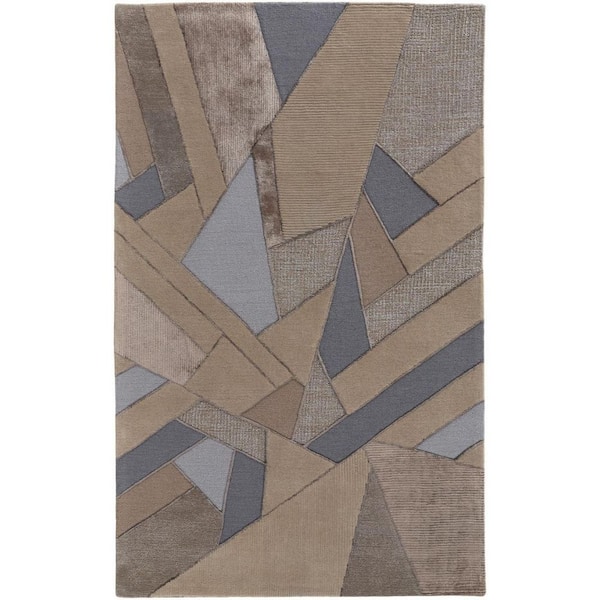 HomeRoots 2 X 8 Tan, Brown Geometric Area Rug