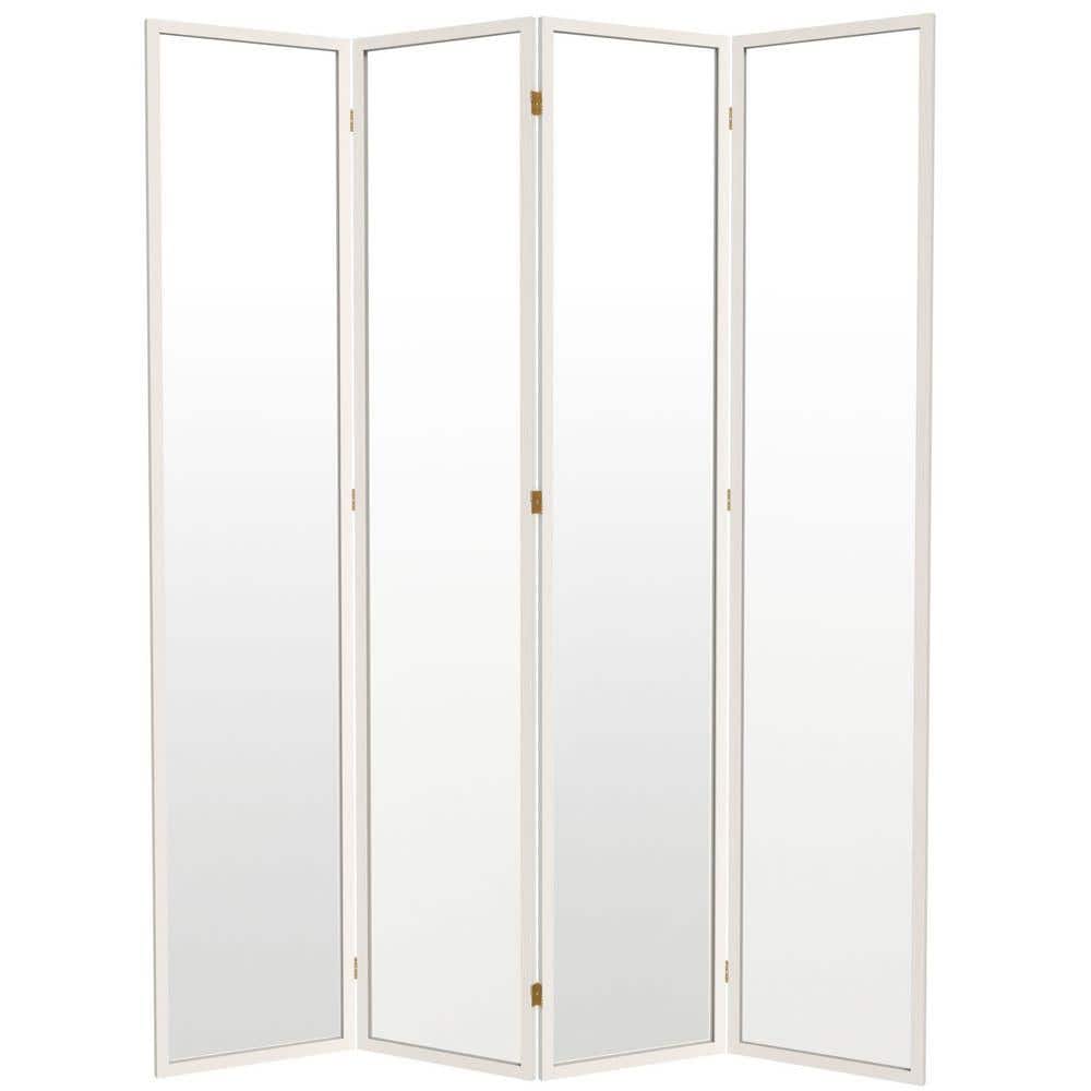 Red Lantern 7 ft. Tall Clear Plastic Partition White 4 Panel SH