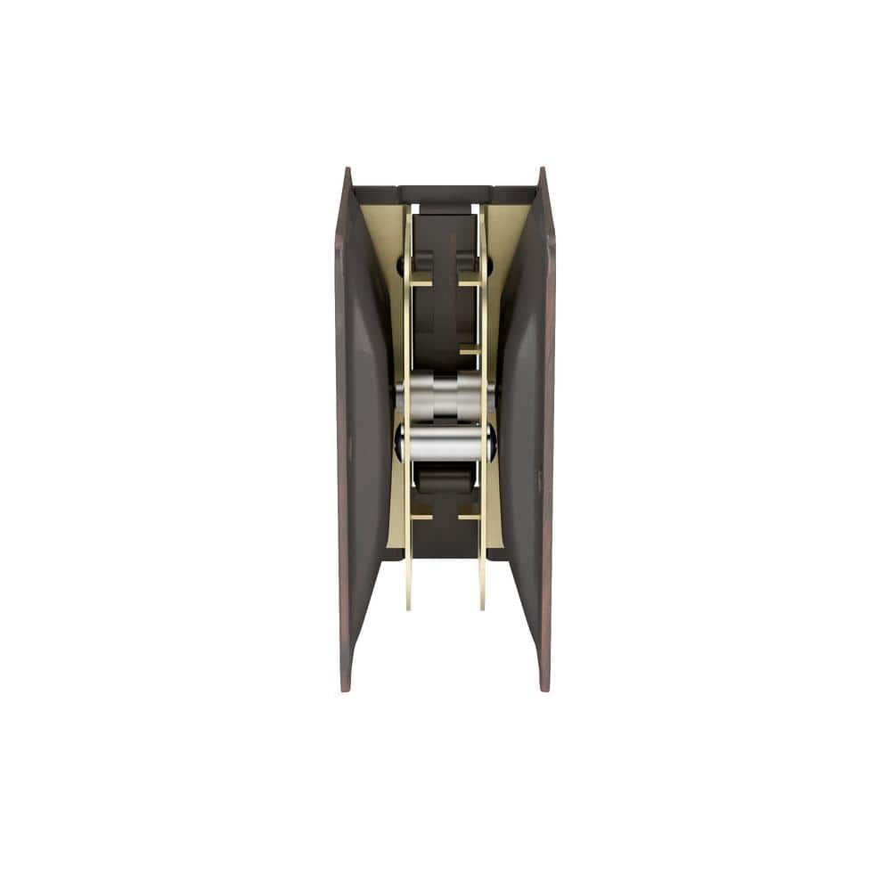 Oil-Rubbed Bronze Rectangular Pocket Door Pull with Passage Lock