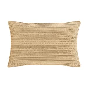 Toulhouse Straight Gold Polyester Lumbar Decorative Throw Pillow Cover 14 x 40 in.