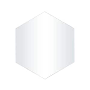 21 in. x 24 in. Hexagon Geometric Framed White Wall Mirror with Thin Minimalistic Frame