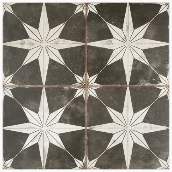 Merola Tile Kings Star Night 9 in. x 9 in. Ceramic Floor and Wall Take Home Tile Sample