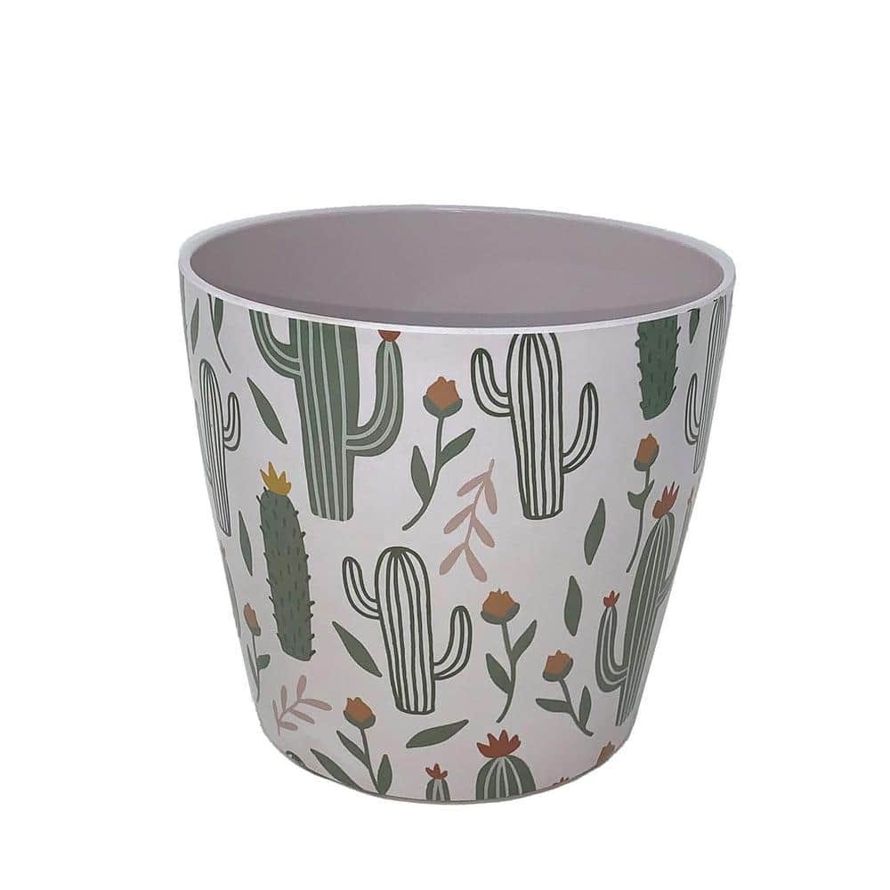 7 in. Cactus Round Self-Watering Bamboo Pot