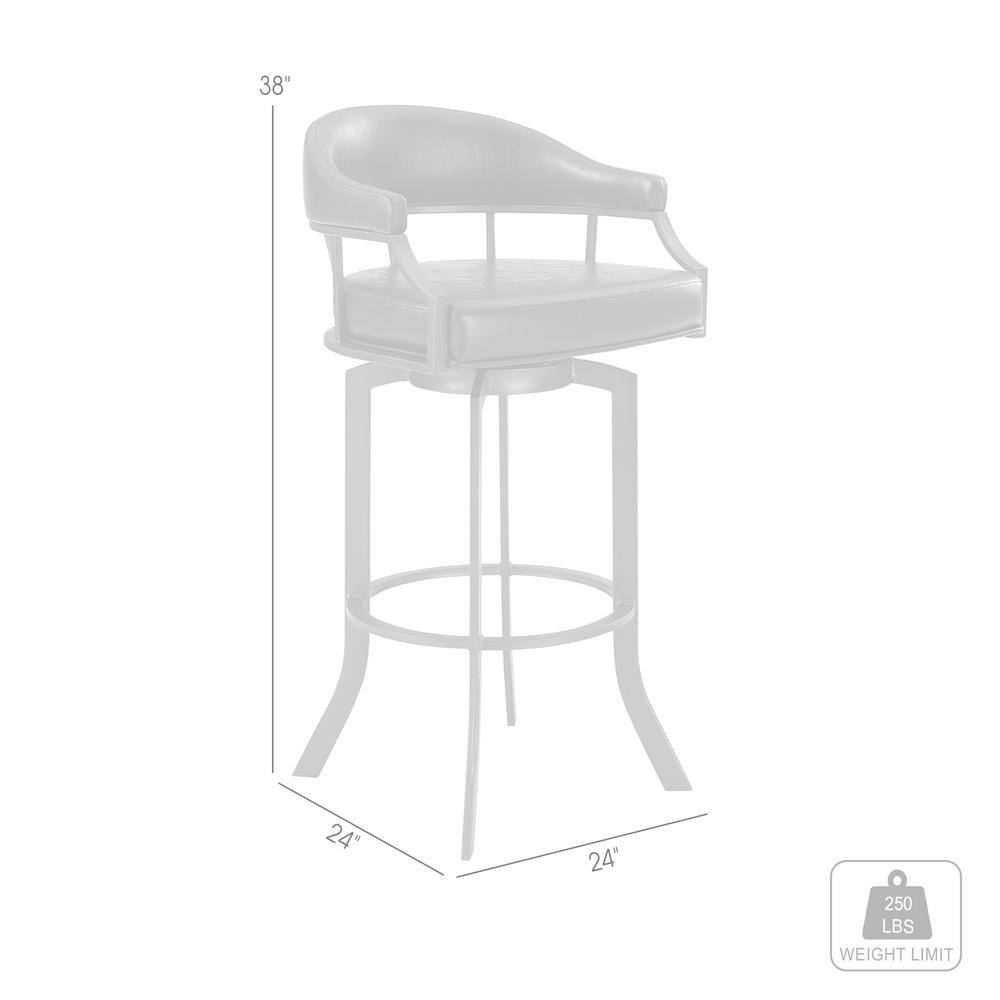 Titana 30" Gray Faux Leather Swivel Bar Stool