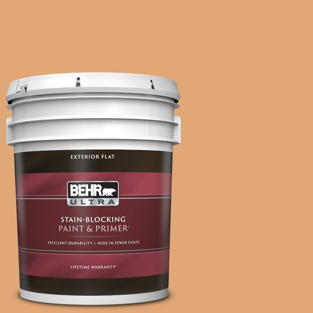 BEHR ULTRA 5 gal. 280D4 Caramel Sundae Flat Exterior Paint & Primer