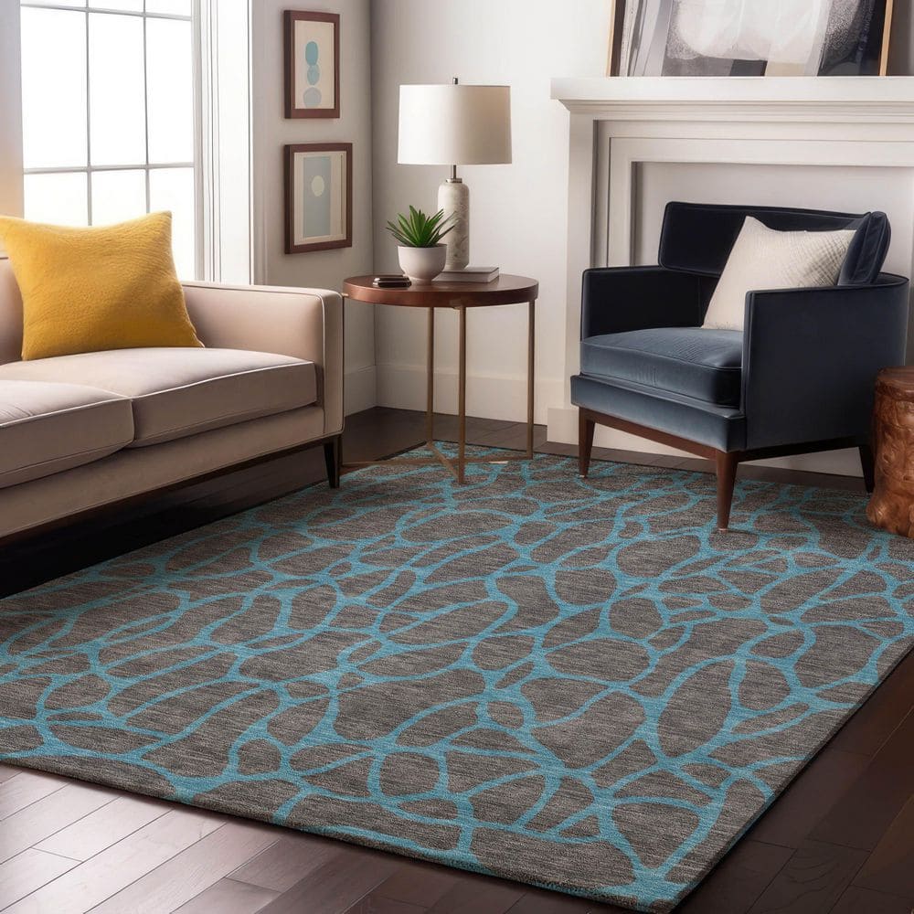 Mayfield Premium Machine Washable Abstract AMF1023 Gray 5 ft. x 7 ft. 6 in. Area Rug price history on PriceWatchPro