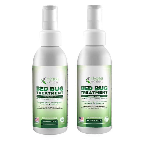 Hygea Natural Hygea Natural Travel Bed Bug Spray 3oz. Non Toxic, Odorless, Stainless, TSA approved size Insect Killer 2-pack