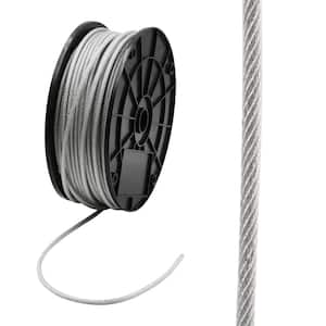 PSI 3/16 Core Diameter 11 feet, Clear Flexible Multi-Purpose DIY Outdoor Safety Guide Wire Rope 7x19 Braids 1/4 Vinyl Coated Galvanized Steel Cable with Looped Ends 