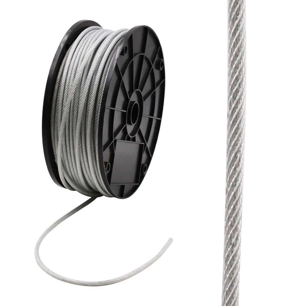 33ft Picture Hanging Wire Coated Cable 304 Stainless Steel Rope Blue 0.12  Dia.