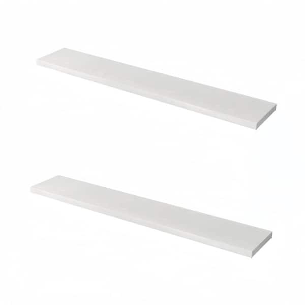 72 in.W x 11.6 in.D Wooden Floating Shelves for Wall,Wall Shelves with Invisible Brackets,White,Set of 2