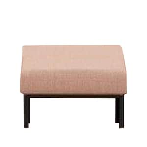 Rajni Pink Fabric and Black Finish Metal Outdoor Ottoman