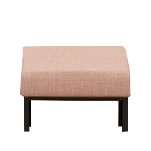 Acme Furniture Rajni Pink Fabric and Black Finish Metal Outdoor Ottoman