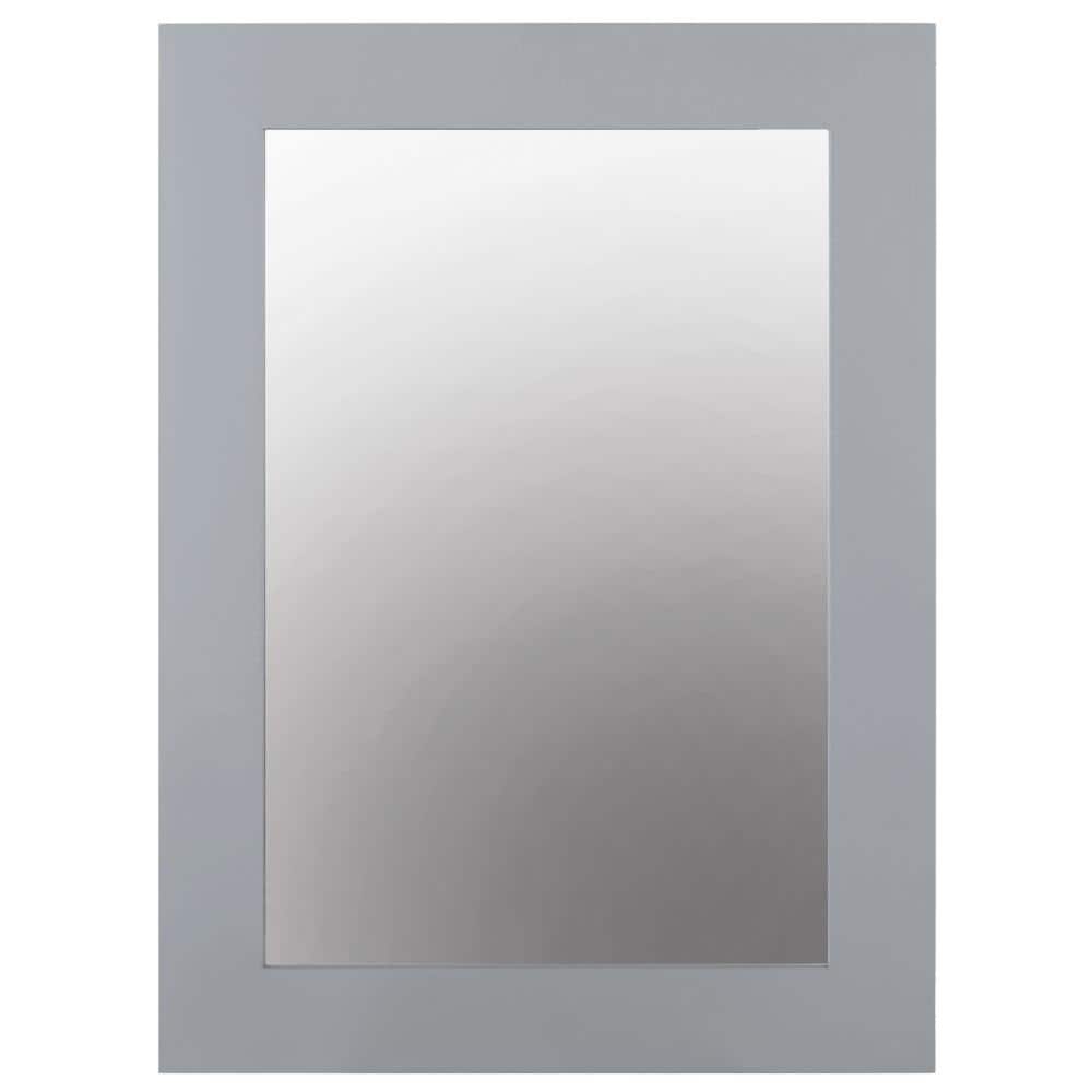 Home Decorators Collection 22 in. W x 30 in. H Framed Rectangular Bathroom Vanity Mirror in Pebble Grey