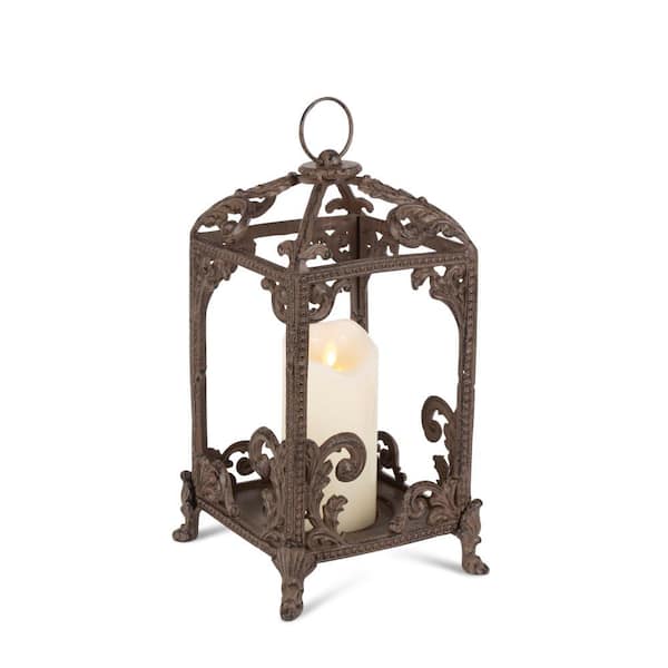 GG COLLECTION Med Brown Metal Lantern