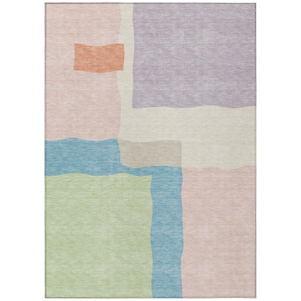 Chantille Machine Washable Indoor/Outdoor Abstract ACN2400 Pink 8 ft. x 10 ft. Area Rug