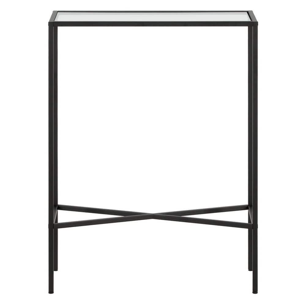 Henley 22" Blackened Bronze Steel and Glass Hallway Table