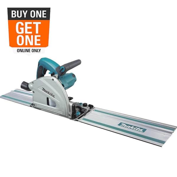 12 Amp 6-1/2 in. Corded Plunge Saw with 55 in. Guide Rail, 48T Carbide Blade and Hard Case