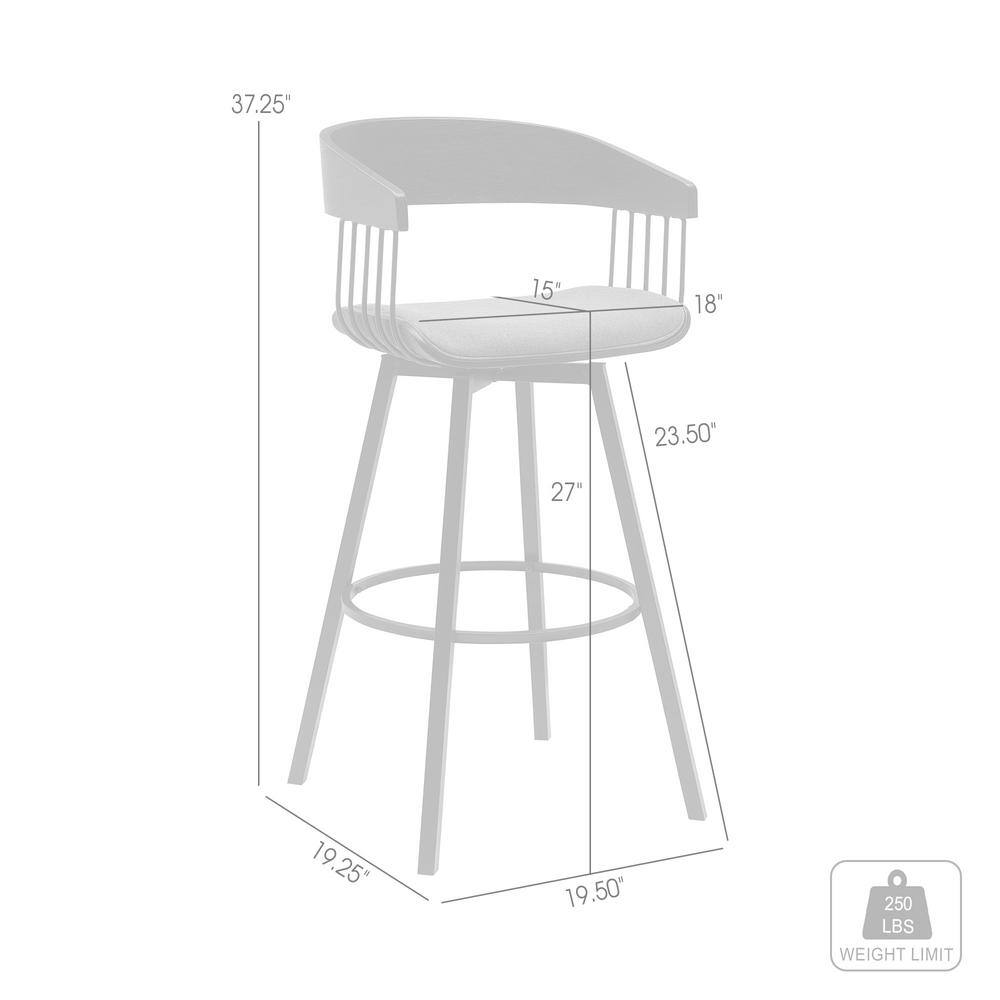 Athena 27" Swivel Black Wood Counter Stool with Blue Fabric and Black Metal