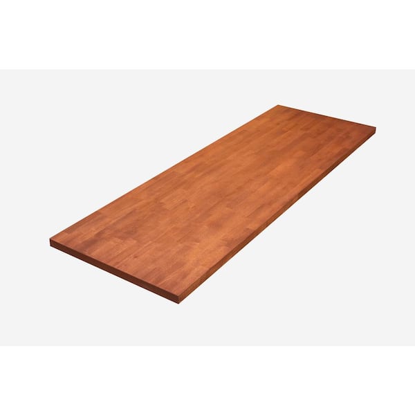 HARDWOOD REFLECTIONS 10 ft. L x 25 in. D Unfinished Birch Butcher Block Standard Countertop in Cinnamon Stain with Eased Edge