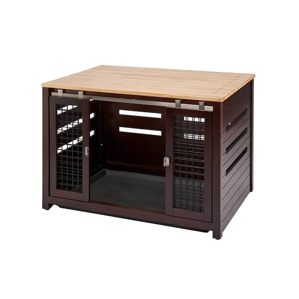 TRINITY 40 in. Pet Crate Accent Table - Espresso Brown
