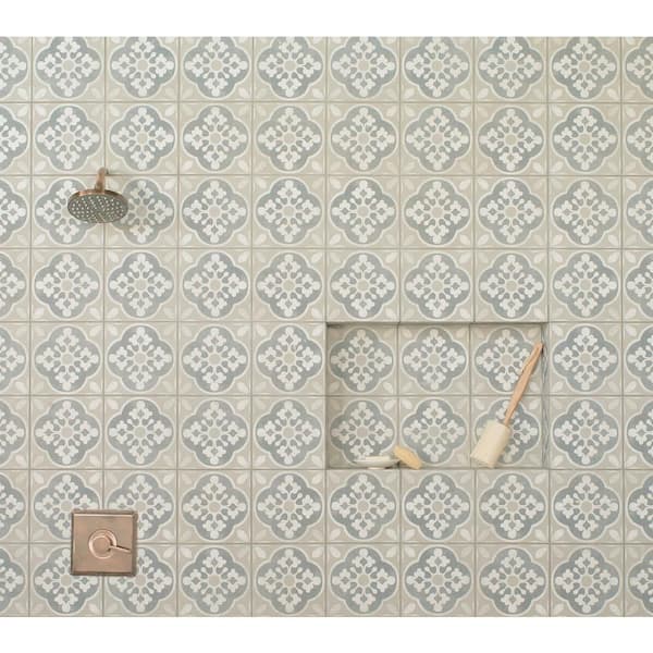 Enchante Square 7 in. x 7 in. Charm Porcelain Floor Tile (11.63 sq. ft./Case)