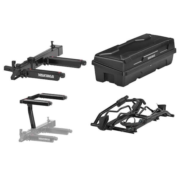 Yakima EXO SwingBase Bike Rack plus GearLocker Box plus TopShelf Rack plus EXO DoubleUp