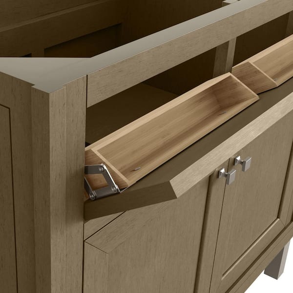 Chicago 36.0 in. Single Bath Vanity in Walnut Whisper with Siberian Quartz Top