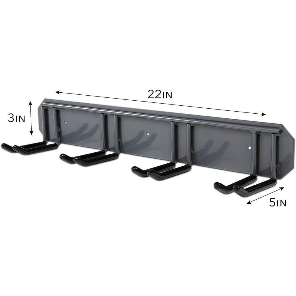 Heavy Duty Powder-Coated Wall-Mounted Ski Rack for 4 Pairs
