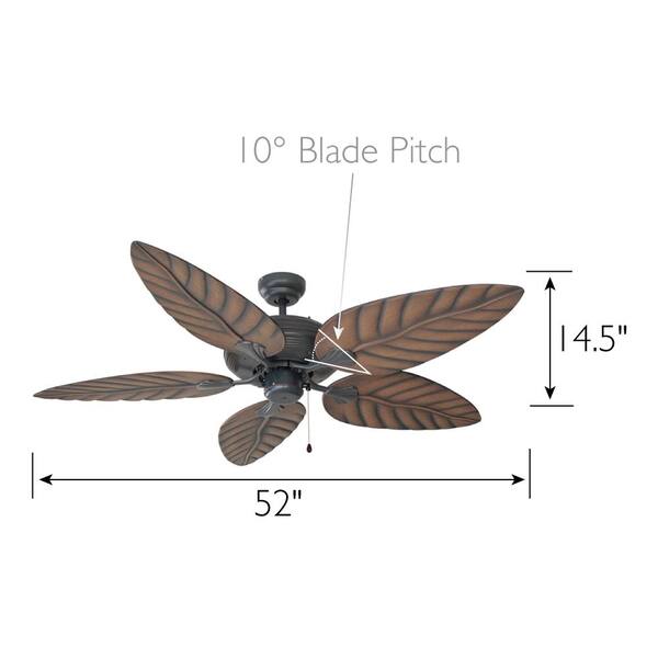 Design House Martinique 52 In Indoor Outdoor Oil Rubbed Bronze Ceiling Fan With No Light Kit Remote Control 154104 The Home Depot - Outdoor Ceiling Fans With Remote No Light