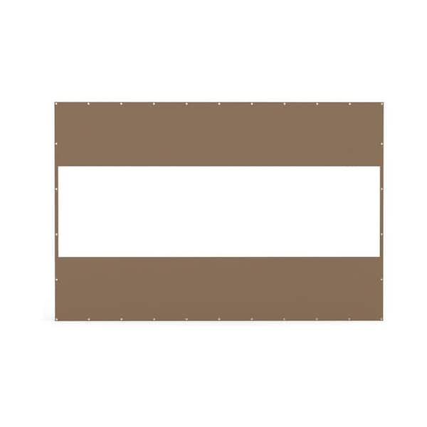 8' H x 12' W Brown Heavy Duty Outdoor Clear Panel Curtain Waterproof Weather Resistant for Patios, Gazebos, Pergola