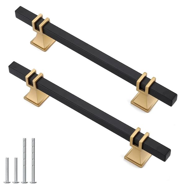 10-Pack 5 in. Black and Gold Cabinet Pulls, Kitchen Cabinet Handles, Dresser Drawer Pulls, Kitchen Cabinet Hardware