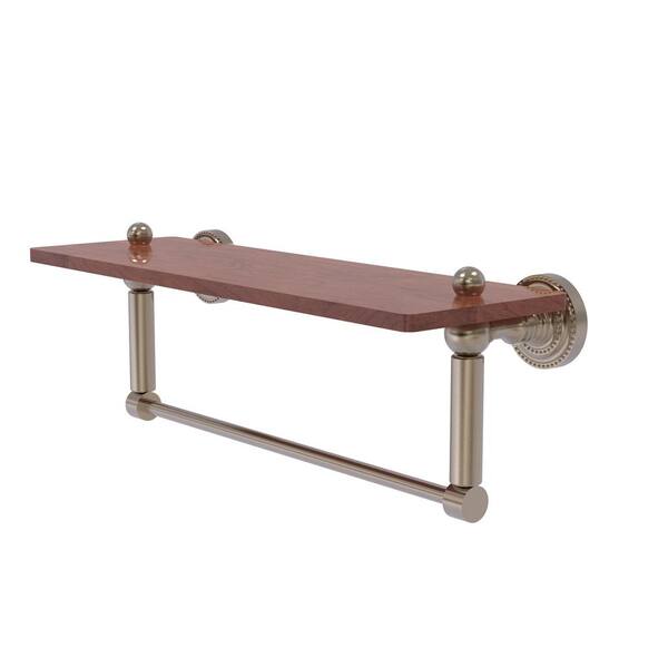 Allied Brass AP-1-16-IRW-PEW Astor Place Collection 16 Inch Solid IPE Ironwood Shelf Antique Pewter 