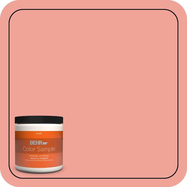 BEHR PREMIUM PLUS 8 oz. #170D-4 Peach Tile Flat Interior/Exterior Paint & Primer Color Sample