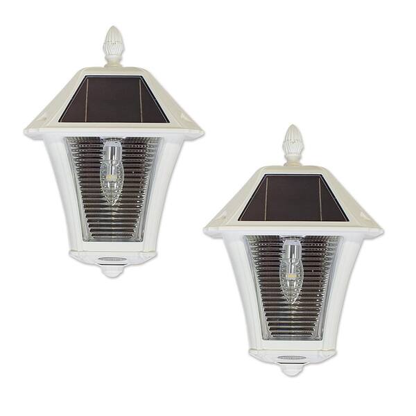 white solar outdoor wall lights