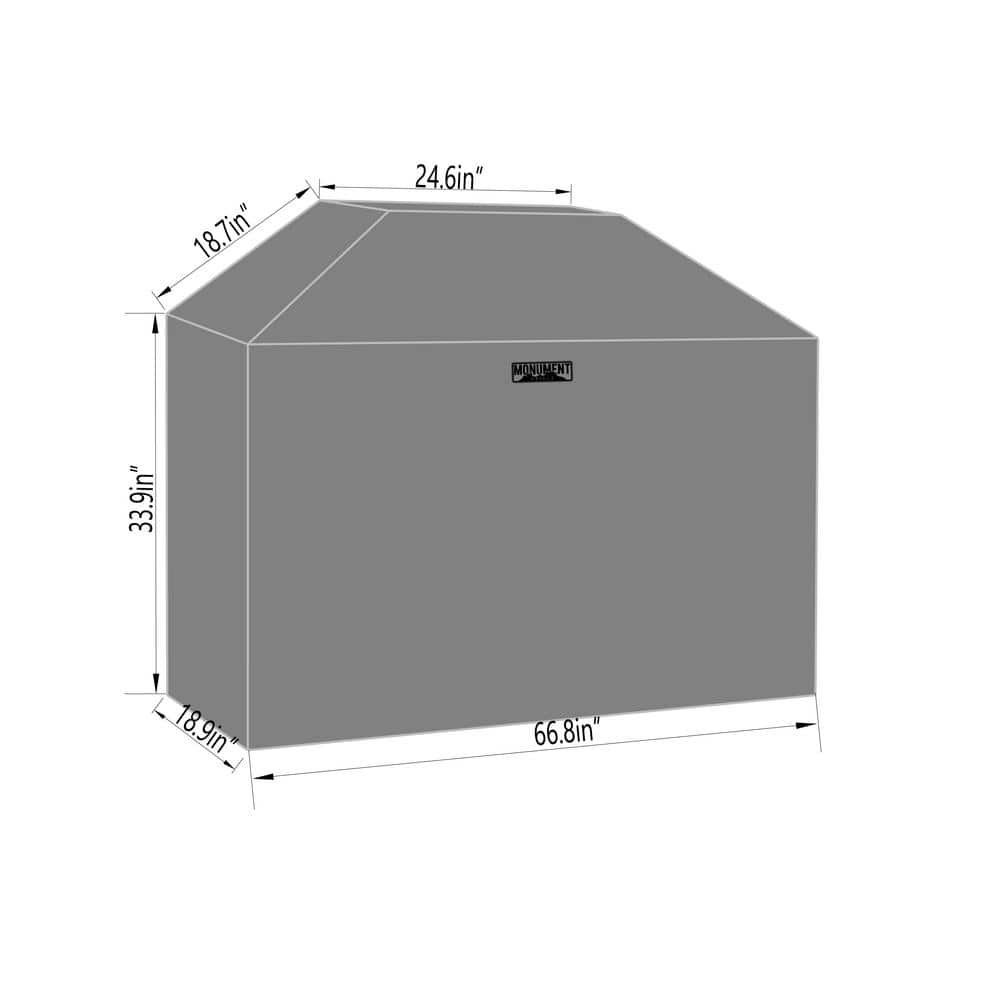Monument 51-Inch Black Nylon PVC Gas Grill Cover