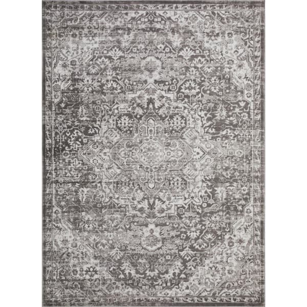 LOOMAKNOTI Rhane Valeina Gray 7 ft. 10 in. x 9 ft. 10 in. Oriental ...