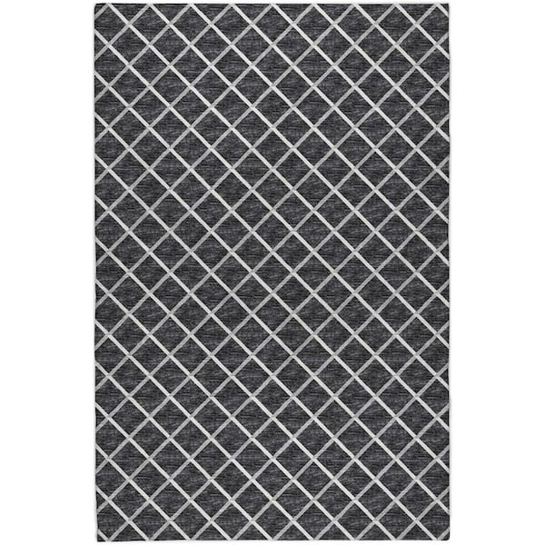 Dream Shag Premium Machine Washable Abstract ADS140 Black 5 ft. x 7 ft. 6 in. Area Rug