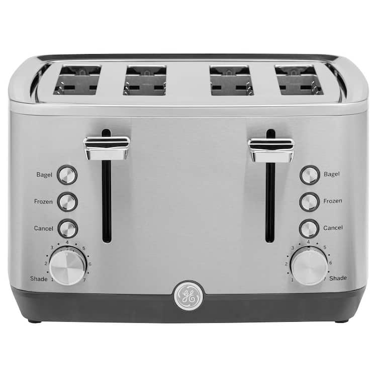 GE 4Slice Stainless Steel Wide Slot Toaster with 7 Shade Settings