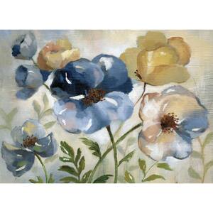 Floral 18 in. x 13 in. Blues Polypropylene Placemats (Set of 6)