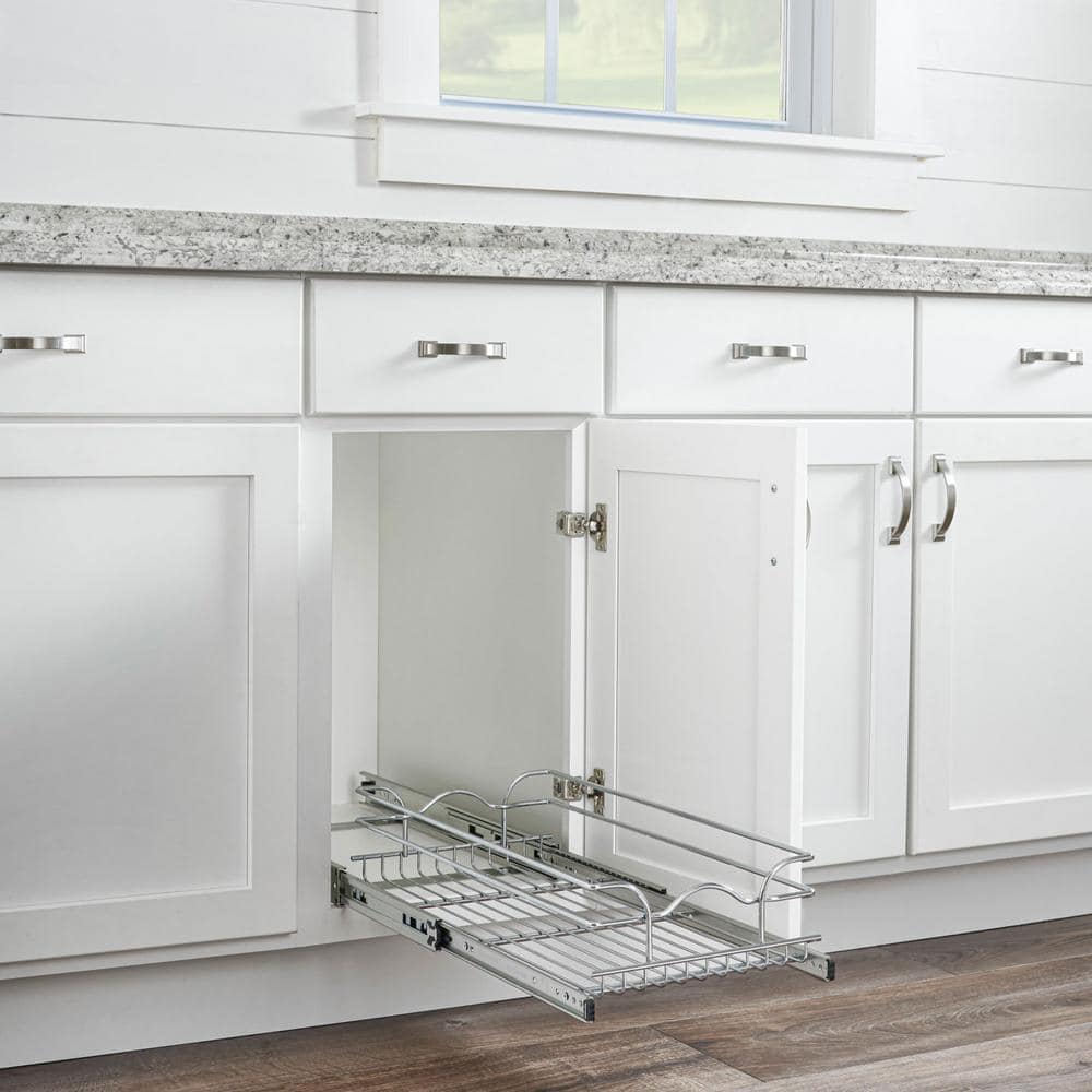 Rev-A-Shelf Silver Wire Pull Out Kitchen Cabinet Organizer
