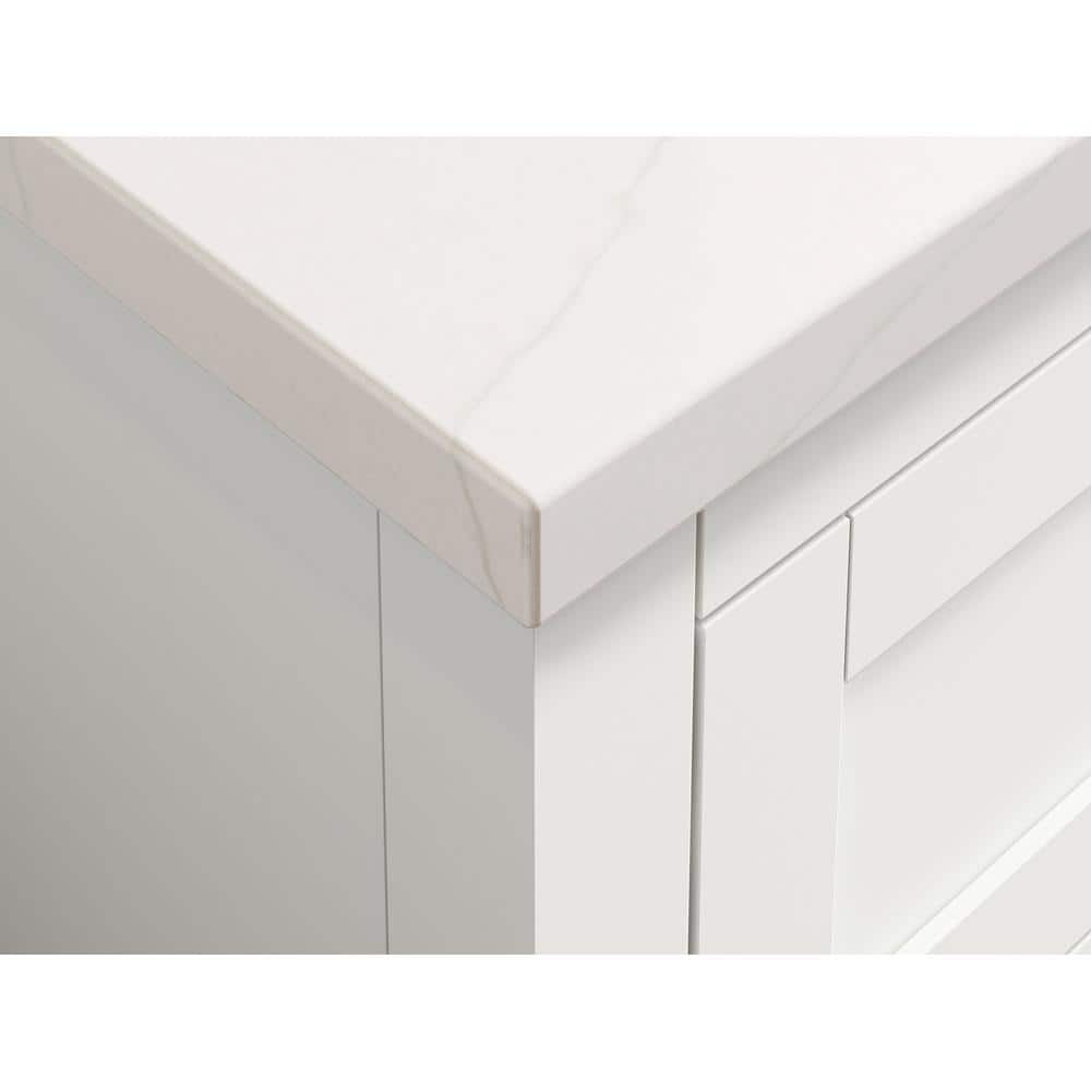 Hadron 24 Inch White Quartz Top Bathroom Vanity Set