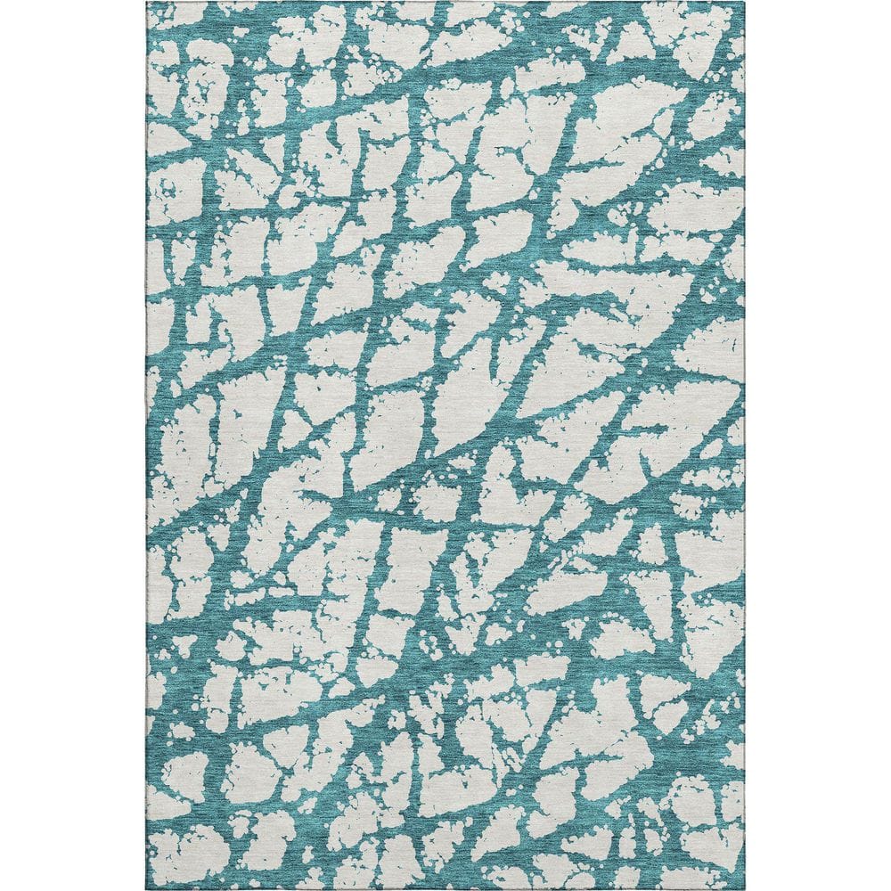 Addison Rugs Mayfield Premium Machine Washable Abstract AMF972 Teal 10 ft. x 14 ft. Area Rug