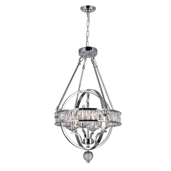 CWI Lighting Arkansas 4 Light Chandelier With Chrome Finish