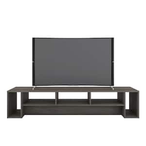 Rustik 72 in. Bark Grey TV Stand Fits TV's up to 80 in. with Open Cubbies