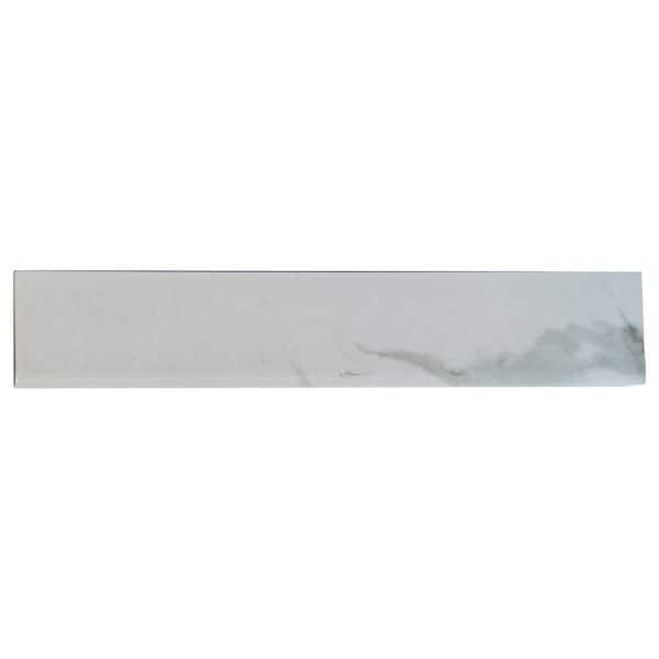 MSI Carrara White Bullnose 3 in. x 24 in. Glossy Porcelain Wall Tile (0 ...